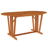 7 Piece Garden Dining Set Solid Wood Eucalyptus - Low Angle