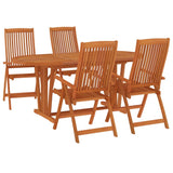 5 Piece Garden Dining Set Solid Wood Eucalyptus - Side View