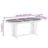 5 Piece Garden Dining Set Solid Wood Eucalyptus - Low Angle