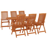 7 Piece Garden Dining Set Solid Wood Eucalyptus