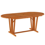 7 Piece Garden Dining Set Solid Wood Eucalyptus - Rear View