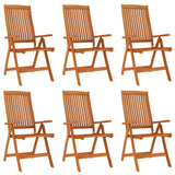 Folding Garden Chairs 6 pcs Solid Wood Eucalyptus - Front View