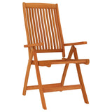 Folding Garden Chairs 8 pcs Solid Wood Eucalyptus - Side View