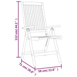 Folding Garden Chairs 8 pcs Solid Wood Eucalyptus - Rear View