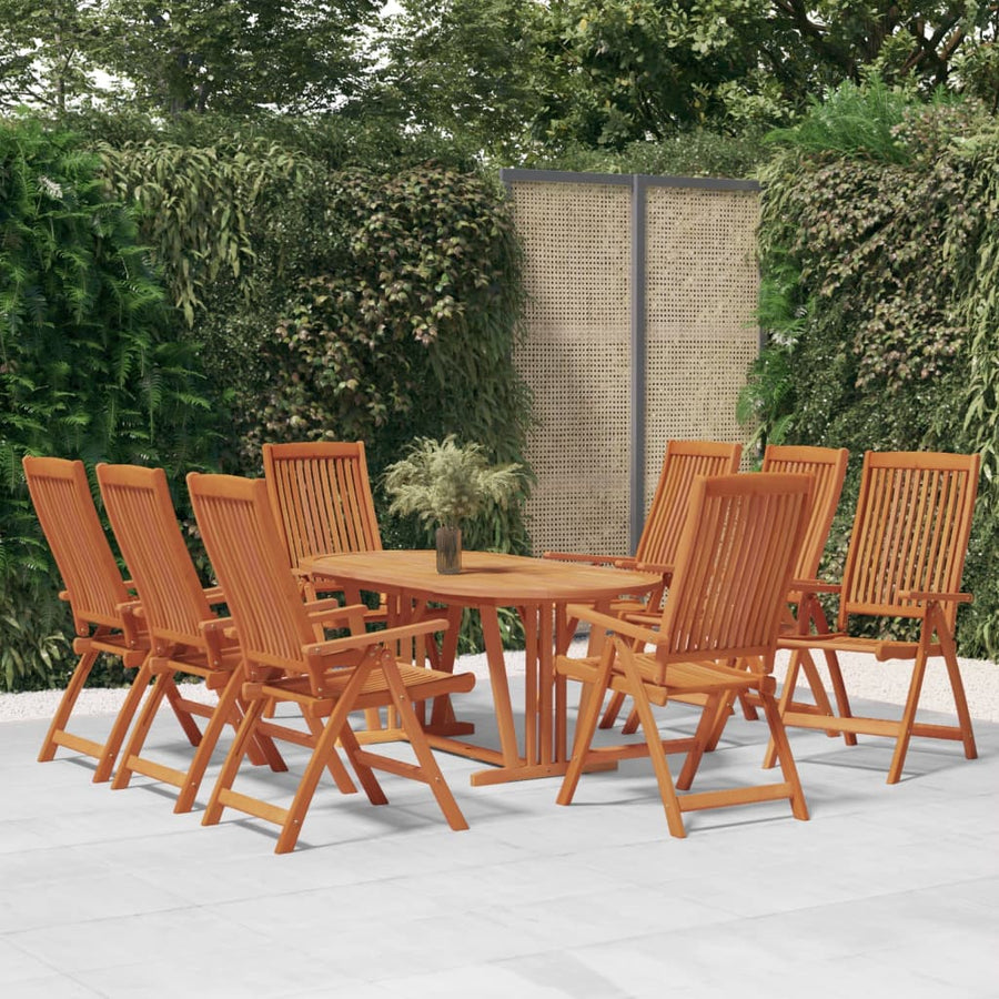 Folding Chairs 8 pcs Solid Wood Eucalyptus