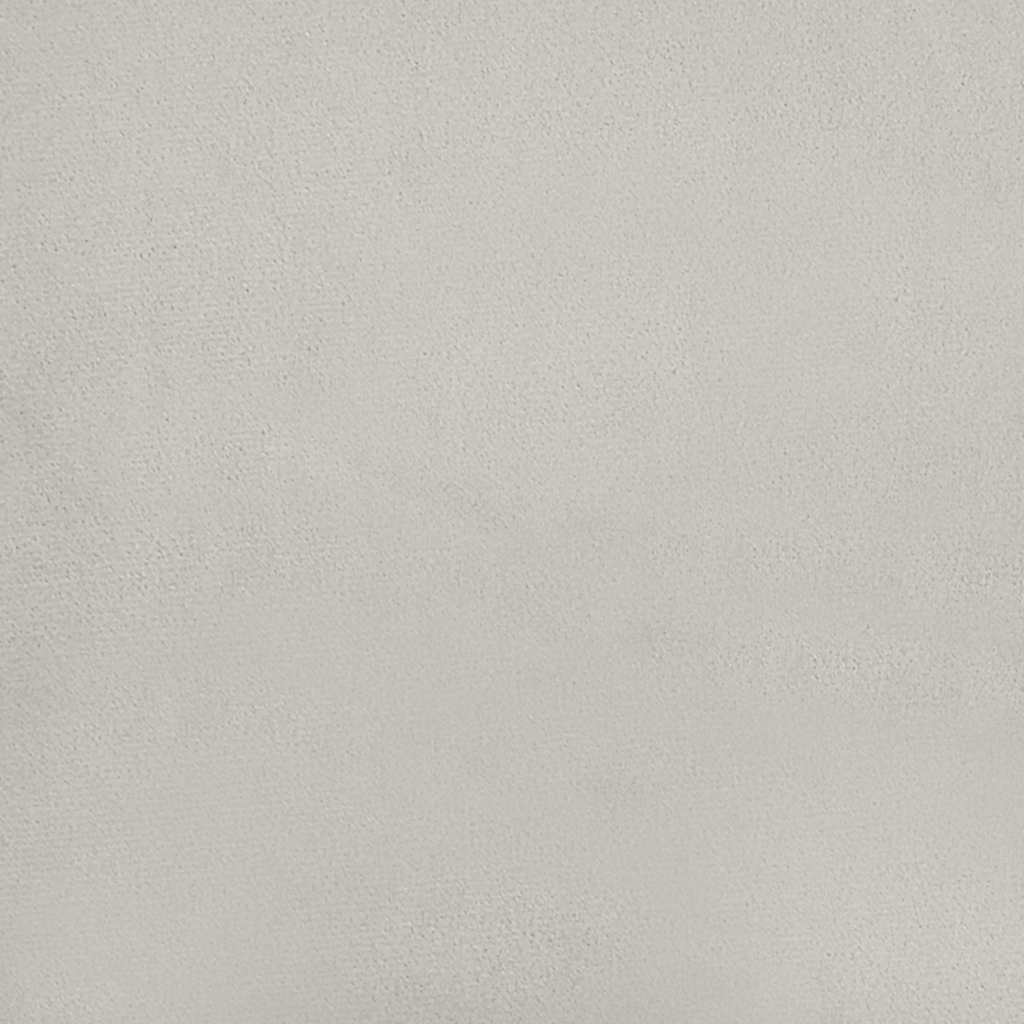 Round Hocker Light Grey Velvet