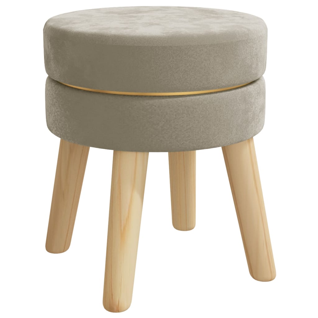 Round Hocker Dark Grey Velvet
