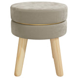 Round Hocker Dark Grey Velvet - Side View
