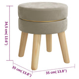 Round Hocker Dark Grey Velvet - Rear View