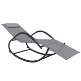 Rocking Sun Lounger Grey Steel and Textilene - Front View