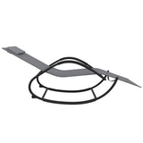 Rocking Sun Lounger Grey Steel and Textilene - Top-Down View