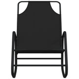 Rocking Sun Lounger Black Steel and Textilene - Side View