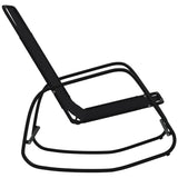 Rocking Sun Lounger Black Steel and Textilene - Top-Down View
