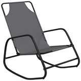 Rocking Sun Lounger Grey Steel and Textilene - Front View