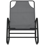 Rocking Sun Lounger Grey Steel and Textilene