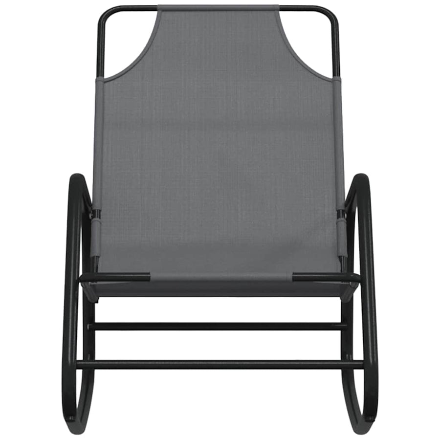 Rocking Sun Lounger Grey Steel and Textilene