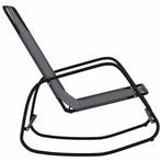 Rocking Sun Lounger Grey Steel and Textilene
