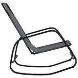 Rocking Sun Lounger Grey Steel and Textilene - Top-Down View