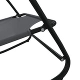 Rocking Sun Lounger Grey Steel and Textilene - 45-Degree Angle