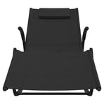 Rocking Sun Loungers 2 pcs Black Steel and Textilene