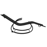 Rocking Sun Loungers 2 pcs Black Steel and Textilene - 45-Degree Angle