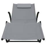 Rocking Sun Loungers 2 pcs Grey Steel and Textilene