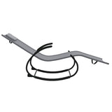 Rocking Sun Loungers 2 pcs Grey Steel and Textilene