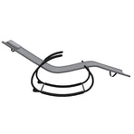 Rocking Sun Loungers 2 pcs Grey Steel and Textilene