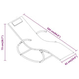 Rocking Sun Loungers 2 pcs Grey Steel and Textilene