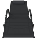 Rocking Sun Loungers 2 pcs Black Steel and Textilene - Top-Down View