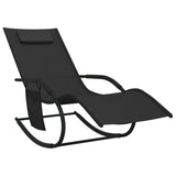 Rocking Sun Loungers 2 pcs Black Steel and Textilene