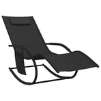 Rocking Sun Loungers 2 pcs Black Steel and Textilene