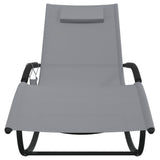 Rocking Sun Loungers 2 pcs Grey Steel and Textilene - Top-Down View