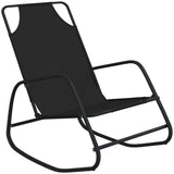 Rocking Sun Loungers 2 pcs Black Steel and Textilene - Side View