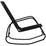 Rocking Sun Loungers 2 pcs Black Steel and Textilene - 45-Degree Angle
