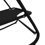 Rocking Sun Loungers 2 pcs Black Steel and Textilene - Rear View