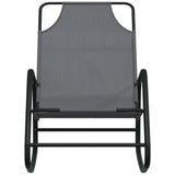 Rocking Sun Loungers 2 pcs Grey Steel and Textilene