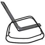 Rocking Sun Loungers 2 pcs Grey Steel and Textilene - 45-Degree Angle