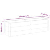 Garden Raised Bed 200x50x54 cm WPC Grey - Close-Up Angle