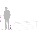 Garden Raised Bed 200x50x54 cm WPC Grey - Low Angle
