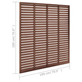 Louver Fence WPC 180x180 cm Brown - 45-Degree Angle