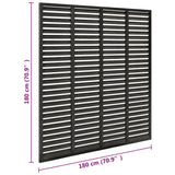 Louver Fence WPC 180x180 cm Dark Grey - 45-Degree Angle