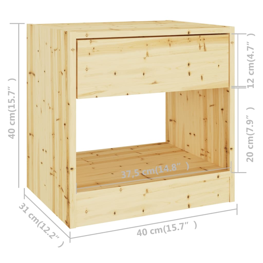Bedside Cabinet 40x31x40 cm Solid Firwood