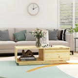 Coffee Table 110x50x33.5 cm Solid Firwood - Side View