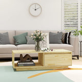Coffee Table 110x50x33.5 cm Solid Pinewood - Side View
