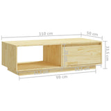 Coffee Table 110x50x33.5 cm Solid Pinewood - Extra Image