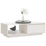 Coffee Table White 110x50x33.5 cm Solid Pinewood - Top-Down View