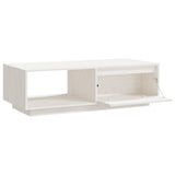 Coffee Table White 110x50x33.5 cm Solid Pinewood - Low Angle