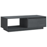 Coffee Table Grey 110x50x33.5 cm Solid Pinewood - Front View