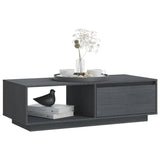 Coffee Table Grey 110x50x33.5 cm Solid Pinewood - Top-Down View